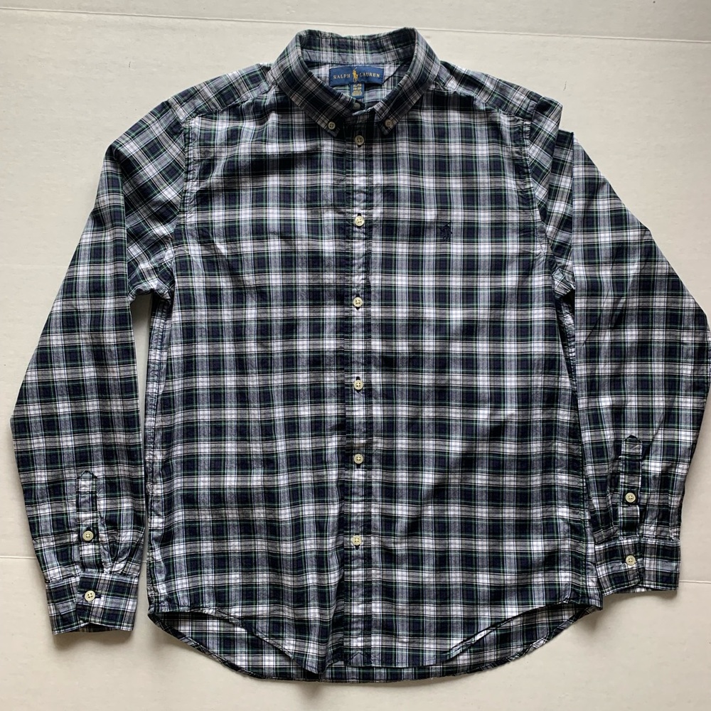 Boys XL Ralph Lauren Plaid Long Sleeve Button Up